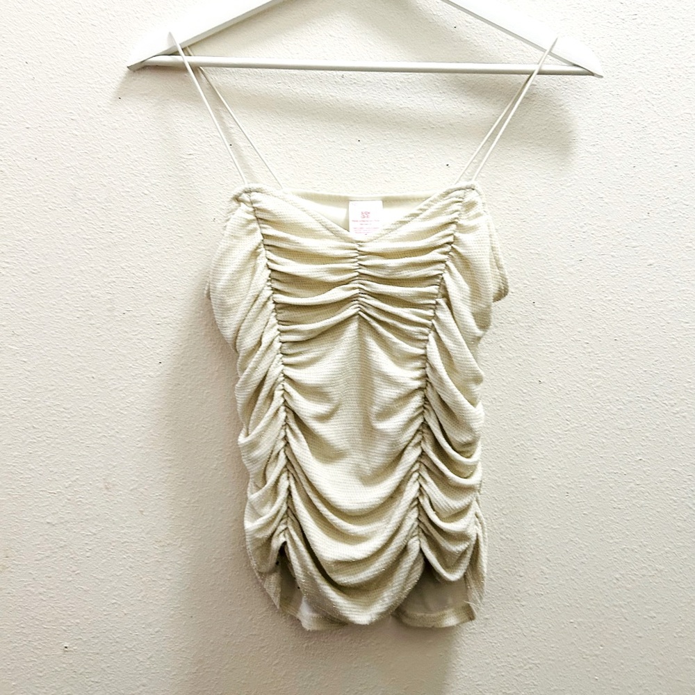 Cream ripped top